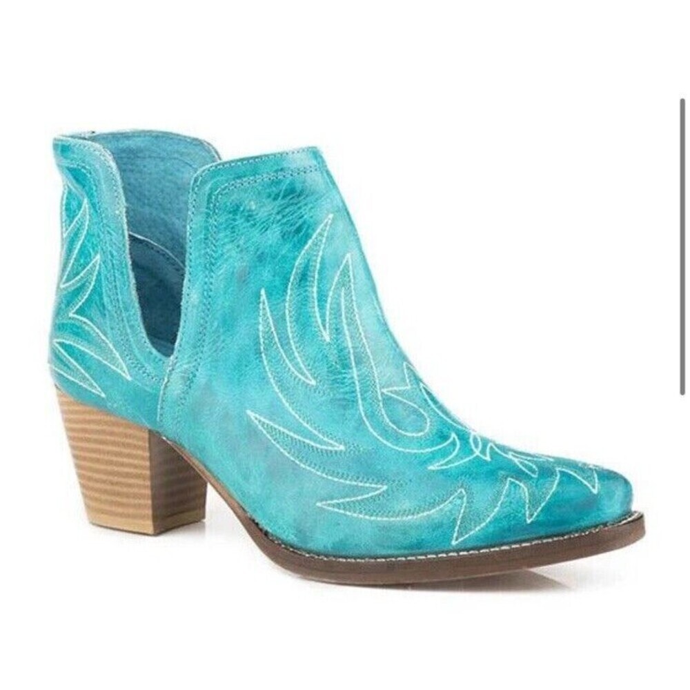 Roper Turquoise Western Ankle Boots